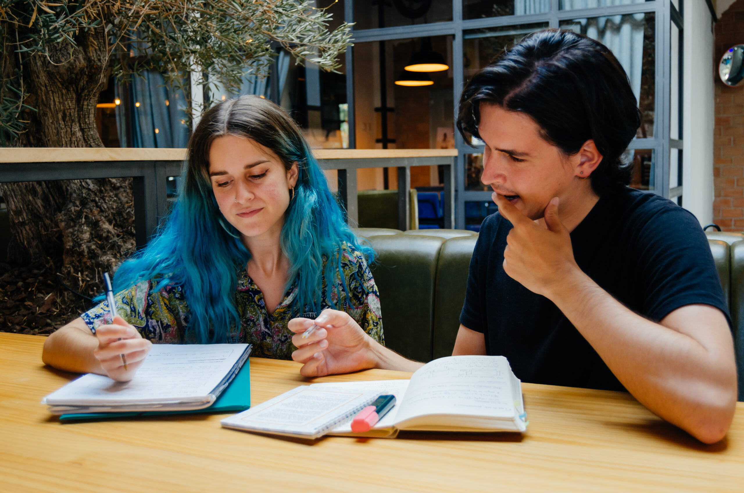 students-reading-coffee-shop